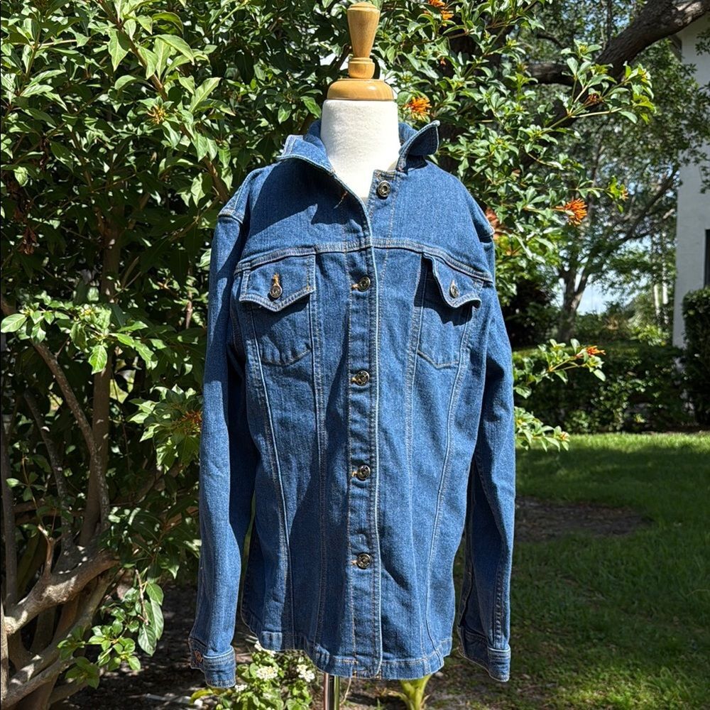 Jones New York denim Jacket blue size medium